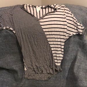 Comfortable black and beige stripped shirt